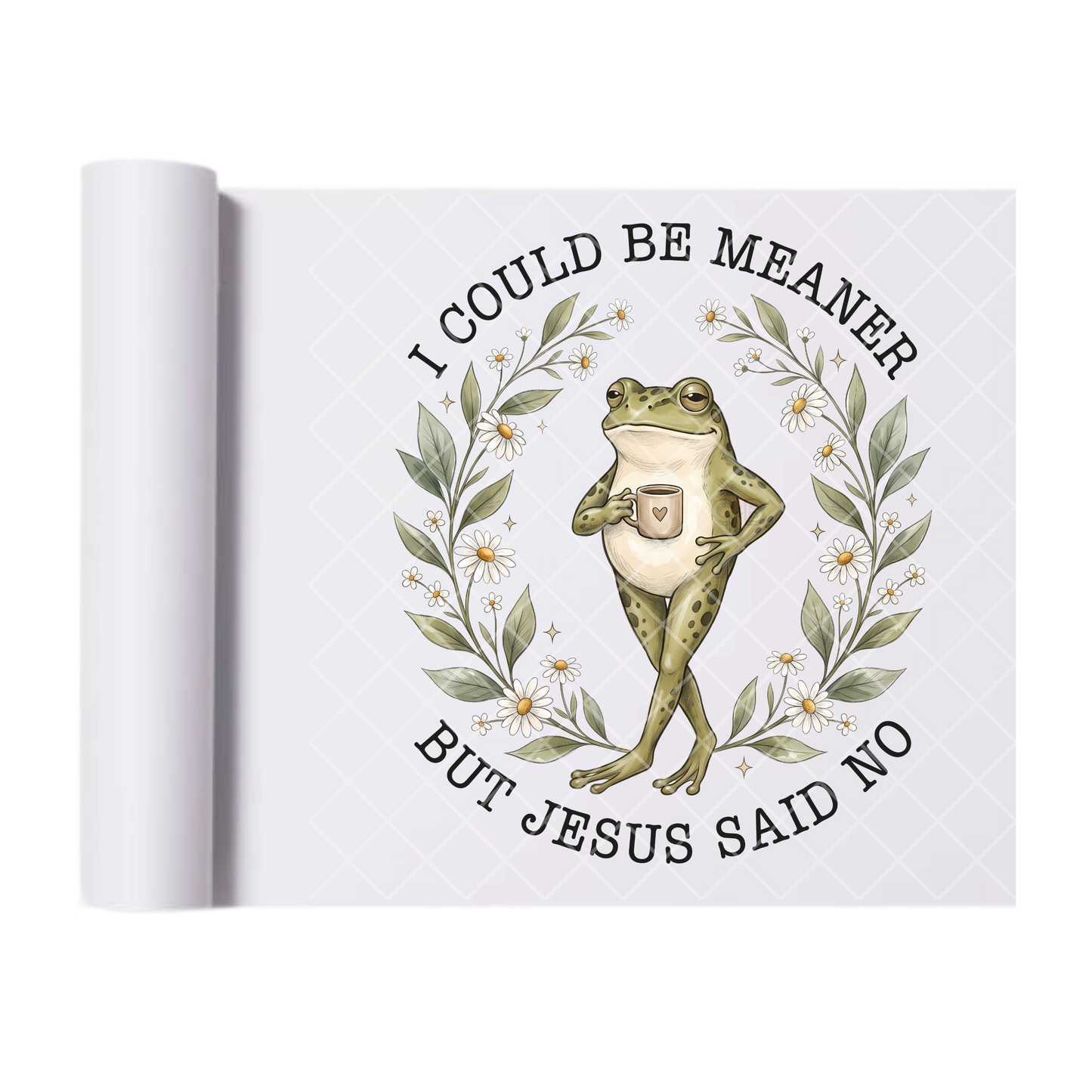 I Could Be Meaner Frog - Direct-To-Film Heat Transfer for T-Shirts, Cotton, Polyester & Blends - High-Quality Print