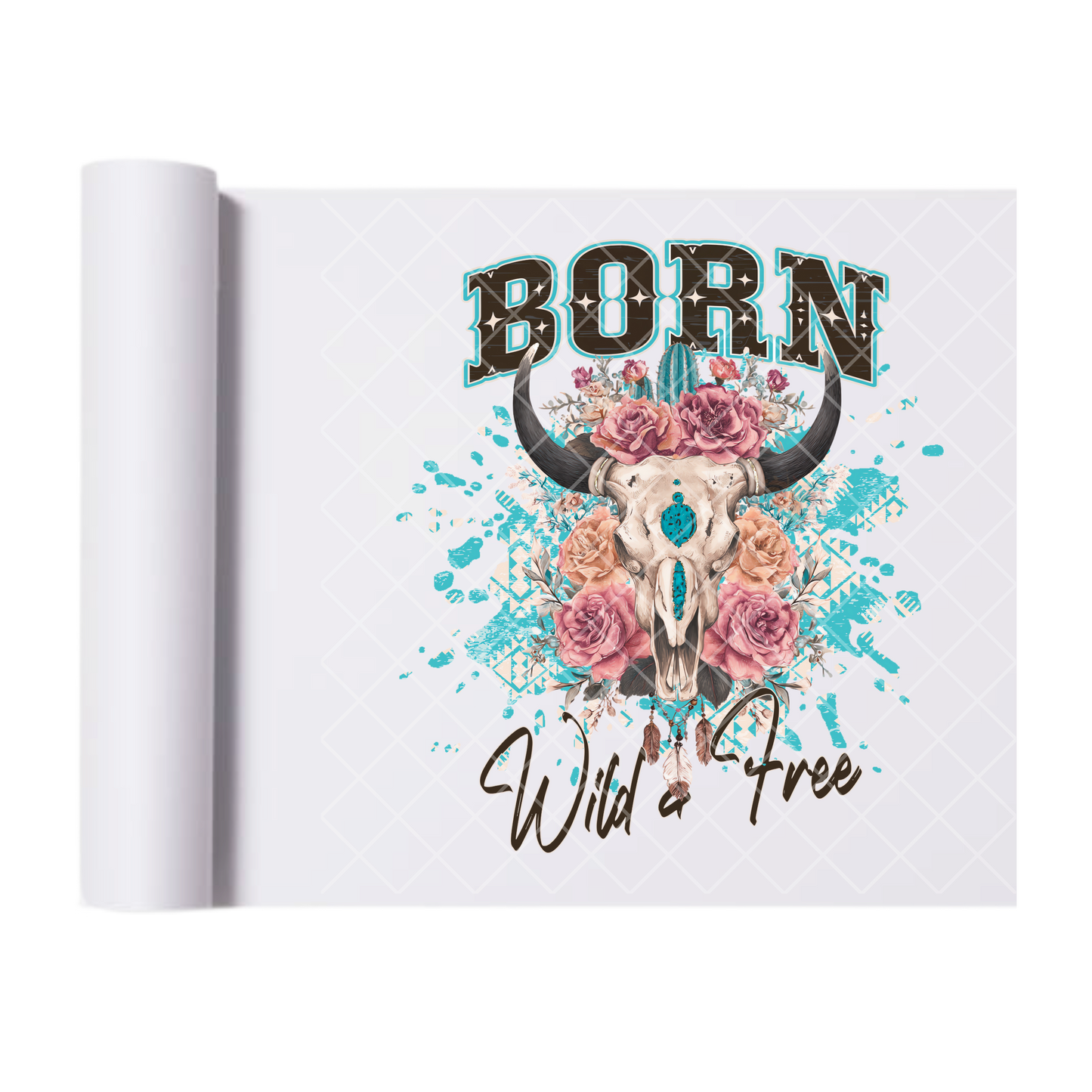 Born Wild & Free - Ready To Press Print Transfer for Apparel, Cotton, Polyester & Blends - High-Quality Print- Commercial Grade