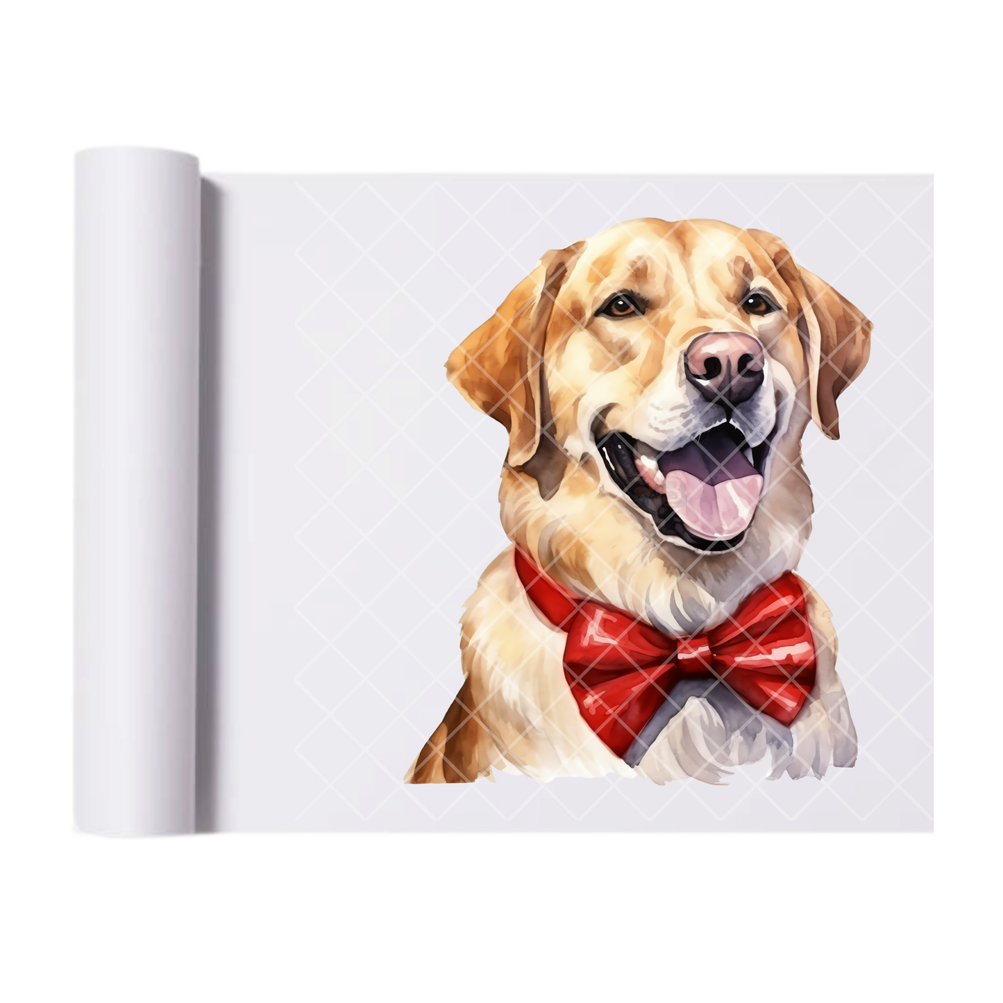 Labrador With Red Bow Tie - Direct Print Film Transfer for Trendy T-Shirts, Cotton, Polyester & Blends - High-Quality Print