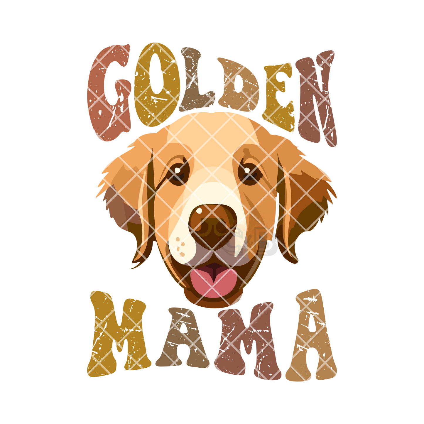 Golden mom pup PNG