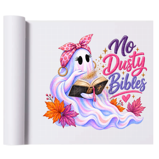 No Dusty Bibles Ghost Babe - Ready To Press Print Transfer for Apparel, Cotton, Polyester & Blends - High-Quality Print- Commercial Grade