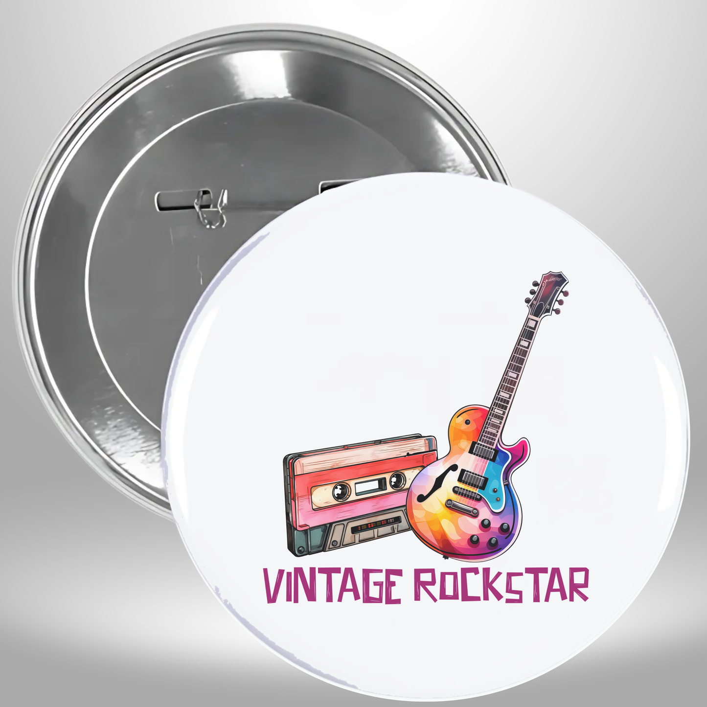 Vintage Rockstar Pinback Button