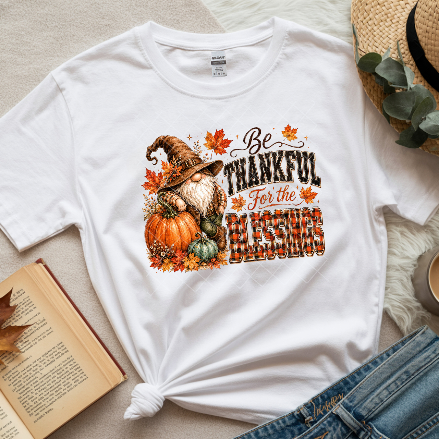 Thankful for Blessings Gnome - Premium Graphic T-Shirt for Casual Wear