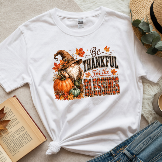 Thankful for Blessings Gnome - Premium Graphic T-Shirt for Casual Wear