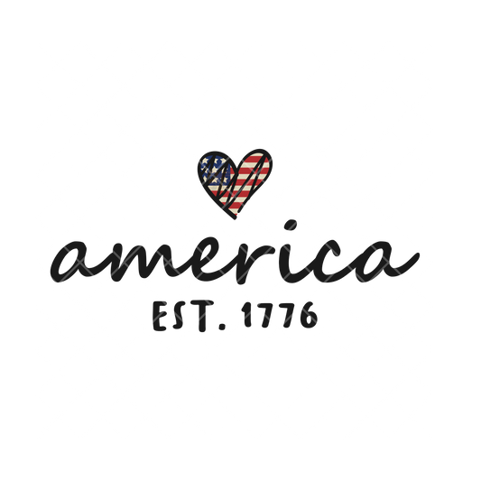 America Relaxed Font Flag Heart PNG