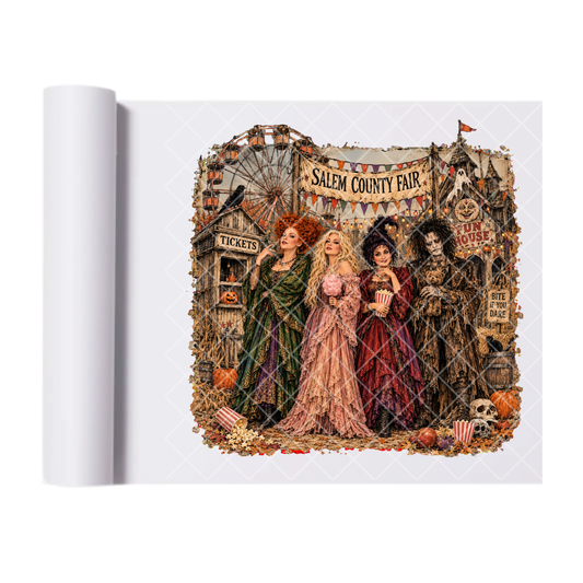 Hocus Pocus Salem County Fair - Ready To Press Print Transfer for Apparel, Cotton, Polyester & Blends - High-Quality Print- Commercial Grade