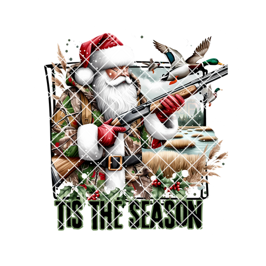 Tis The Season Camo Santa PNG