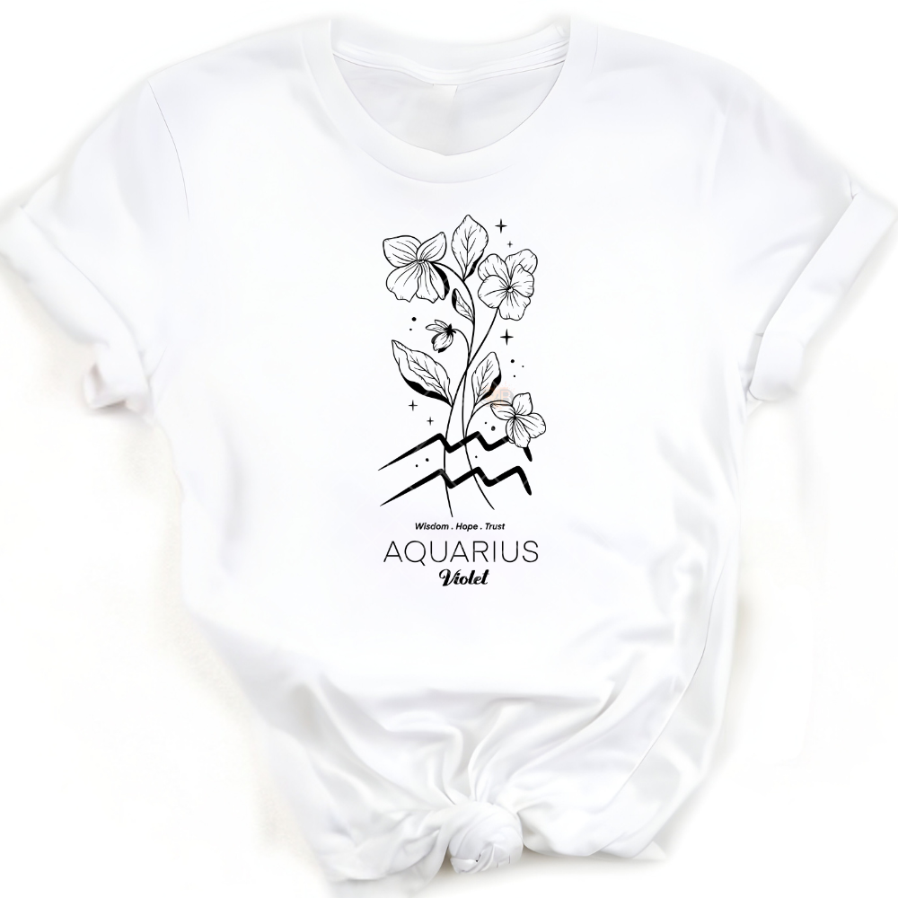 Aquarius Violet - Premium Graphic Trendy T-Shirt for Casual Wear