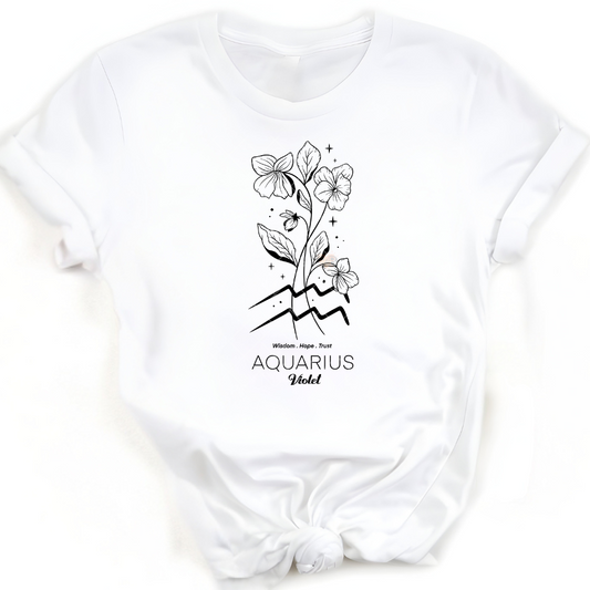 Aquarius Violet - Premium Graphic Trendy T-Shirt for Casual Wear