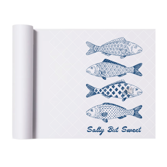 Salty But Sweet Fish Doodle - Direct Print Film Transfer for Trendy T-Shirts, Cotton, Polyester & Blends - High-Quality Print