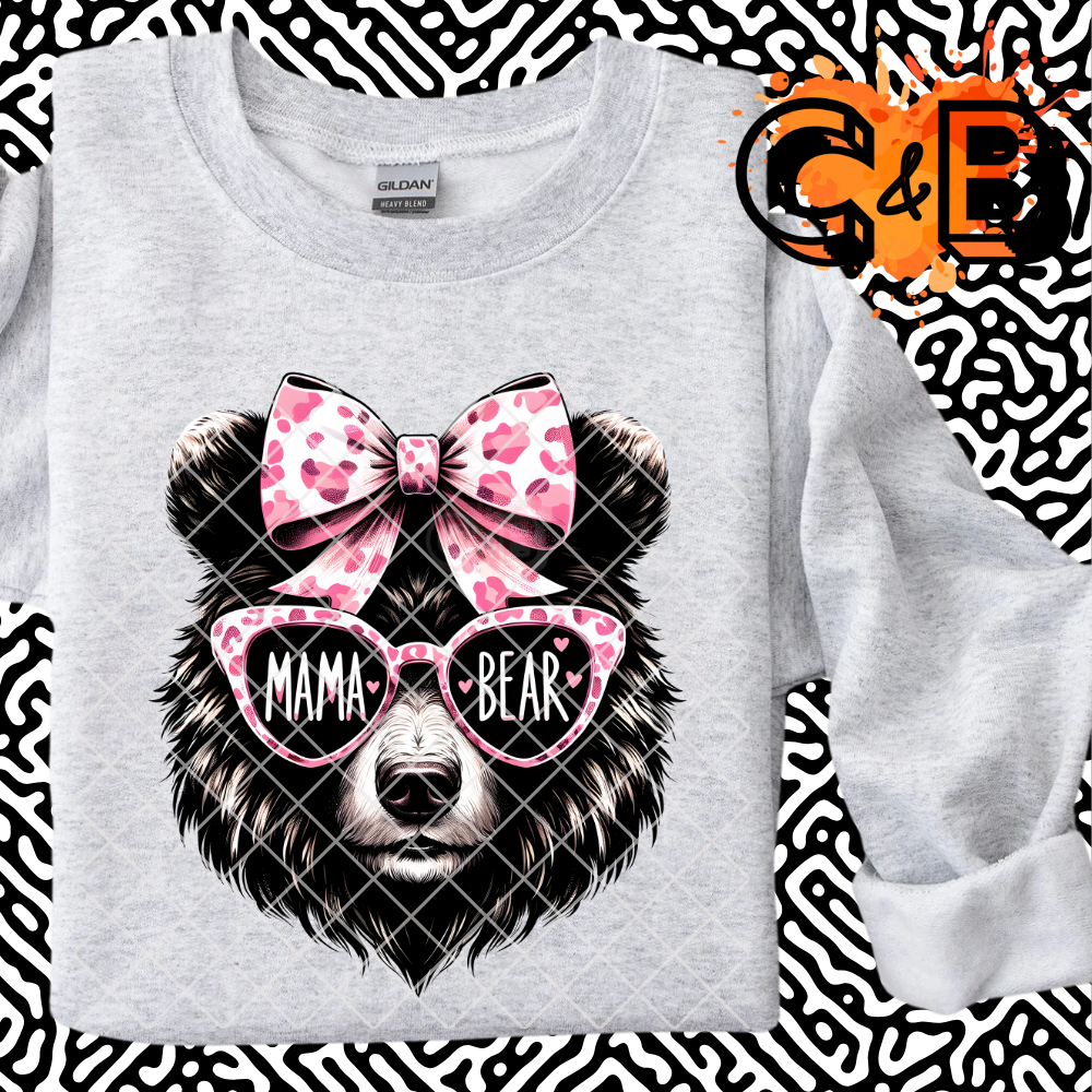 Mom bear DTF film t shirt transfer