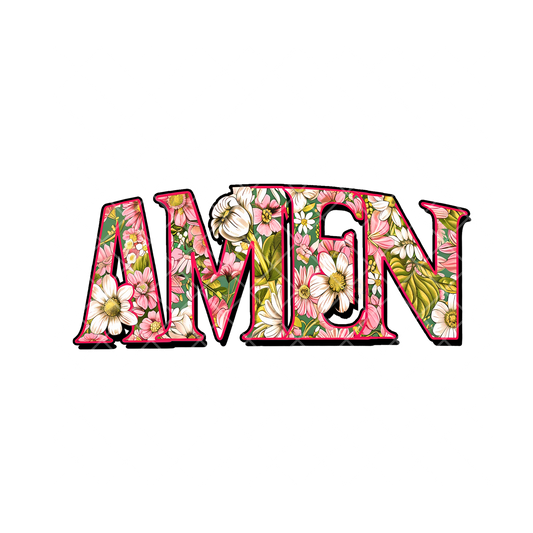 Amen Punk And Green Floral PNG