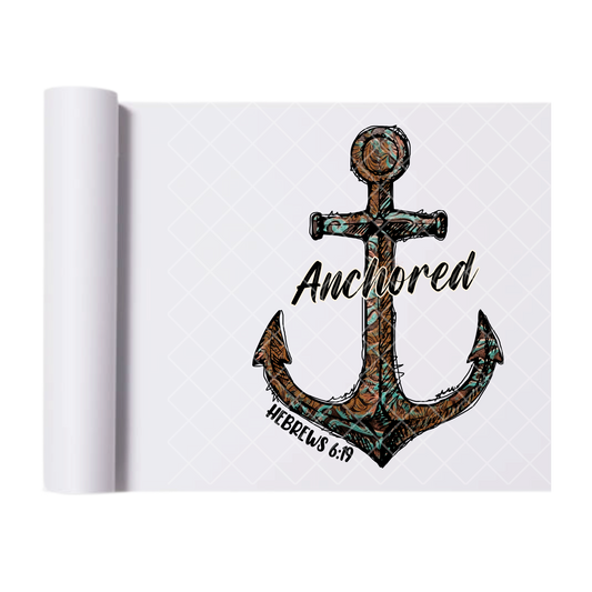 Anchored Anchor - Ready To Press Print Transfer for Apparel, Cotton, Polyester & Blends - High-Quality Print- Commercial Grade