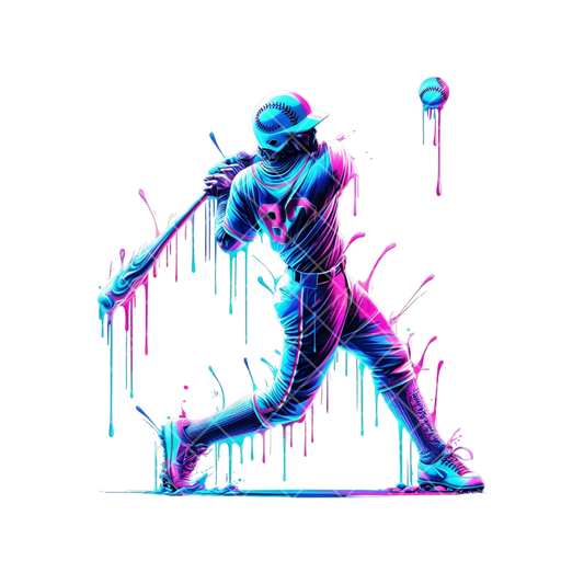 Pink Blue Drip Homerun PNG