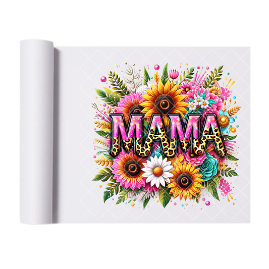 Mama Vibrant Sunflower Daisy - Direct Print Film Transfer for T-Shirts, Cotton, Polyester & Blends - High-Quality Print