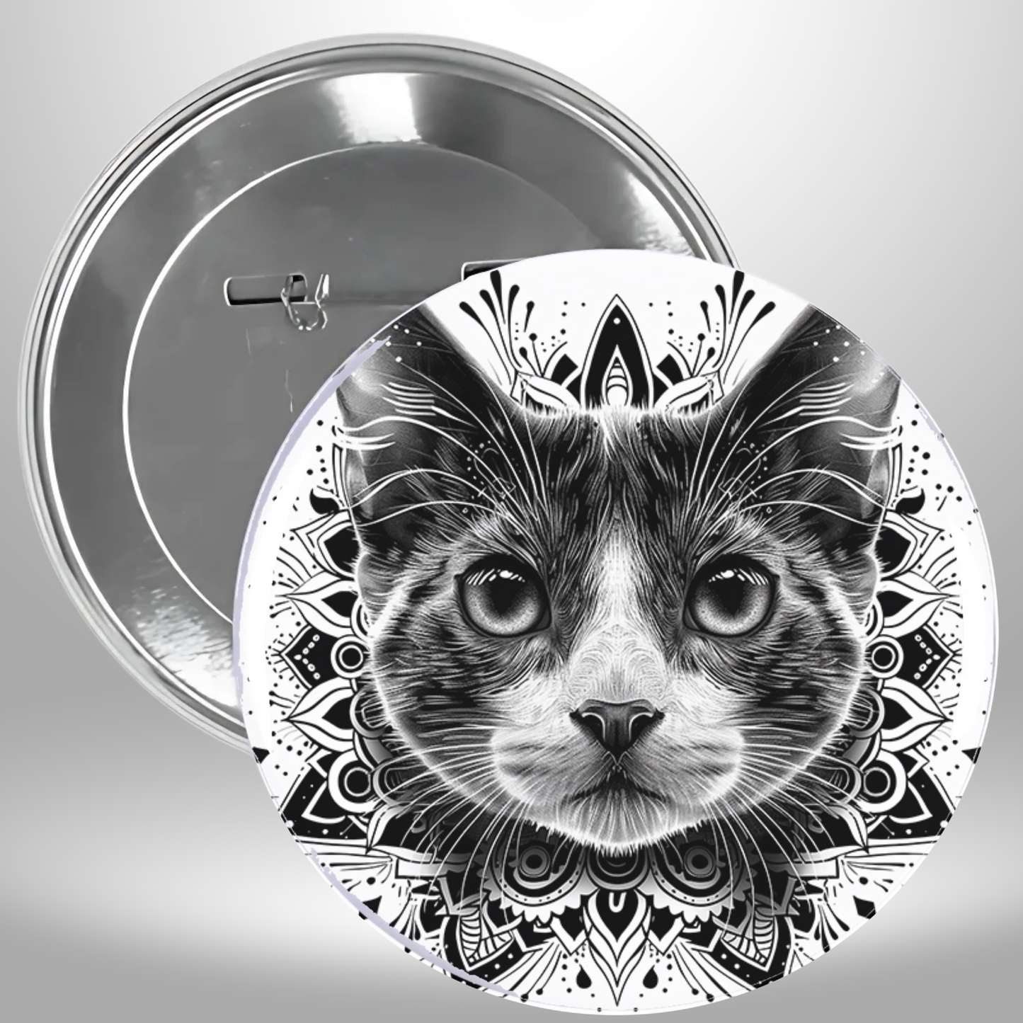 Bw Cat Pinback Button