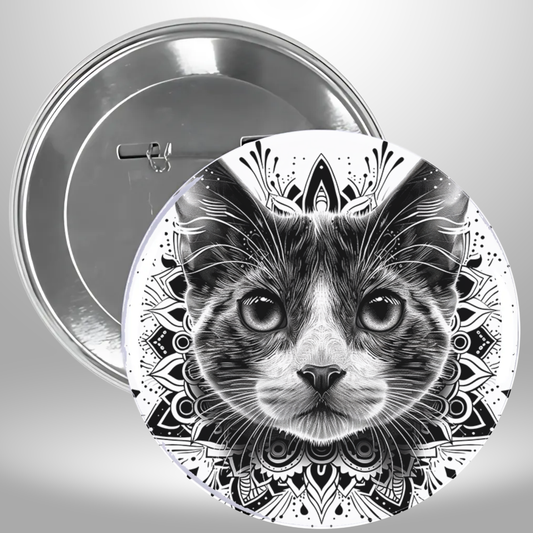 Bw Cat Pinback Button