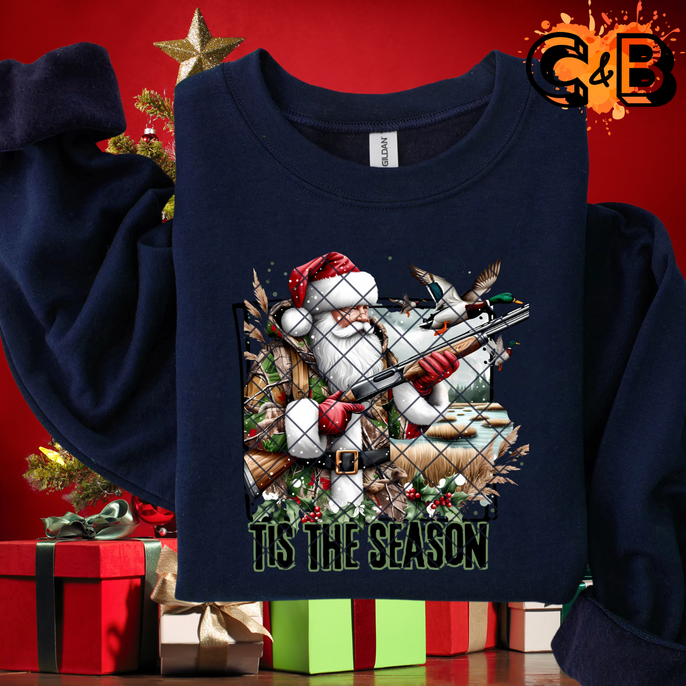 Tis The Season Camo Santa T-Shirt