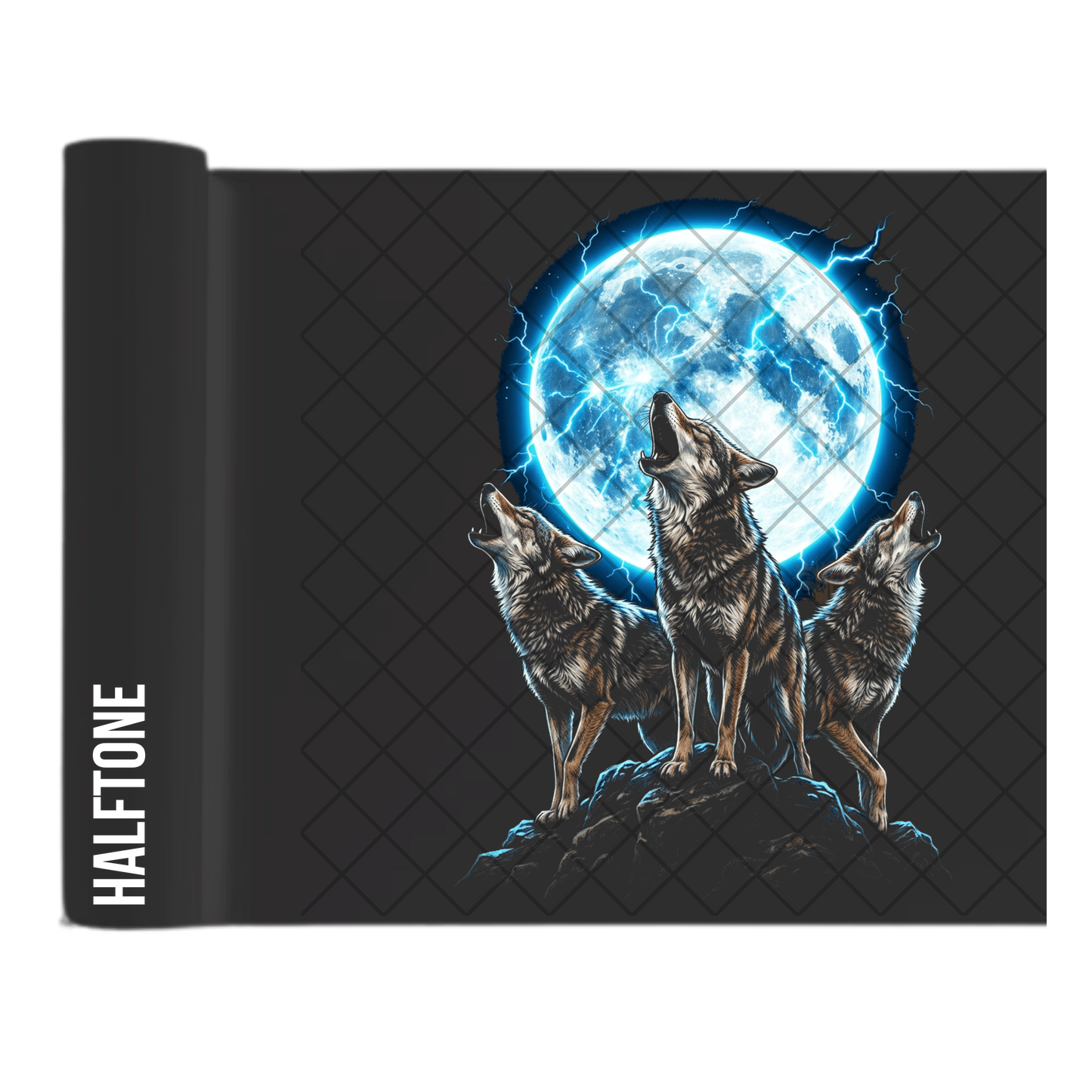 Electric Moon Wolves - Direct Transfer Print, Ready To Press For T-Shirts, Cotton, Polyester & Blends - Tshirt Business Quality