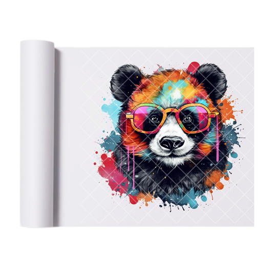 Panda Splash - Direct Print Film Transfer for Trendy T-Shirts, Cotton, Polyester & Blends - High-Quality Print