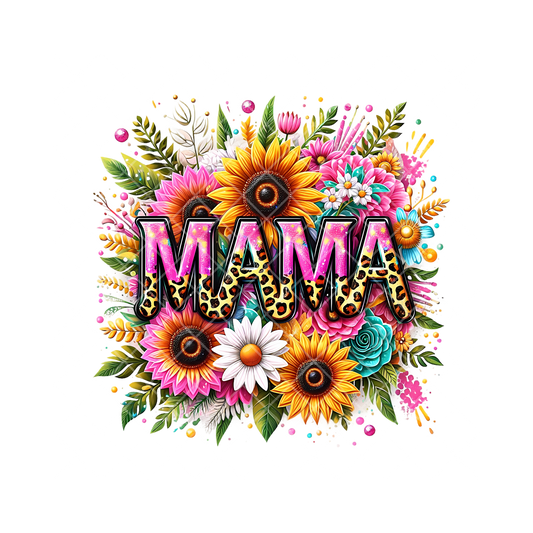 Mama Vibrant Sunflower Daisy PNG