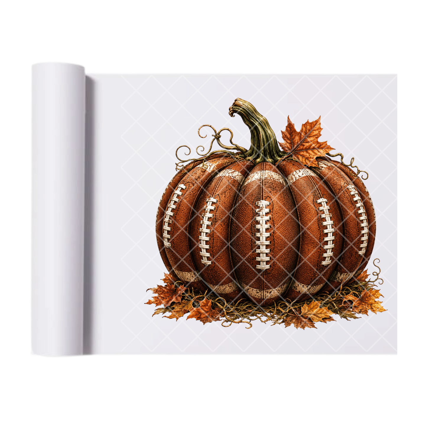 Football Pumpkin - Direct Transfer Print, Ready To Press For T-Shirts, Cotton, Polyester & Blends - Tshirt Business Quality