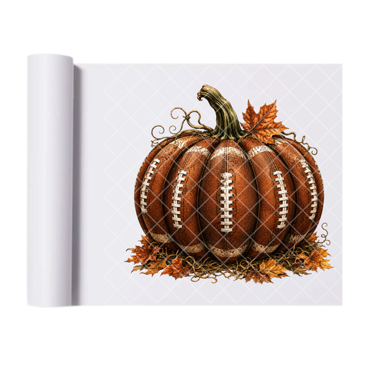 Football Pumpkin - Direct Transfer Print, Ready To Press For T-Shirts, Cotton, Polyester & Blends - Tshirt Business Quality