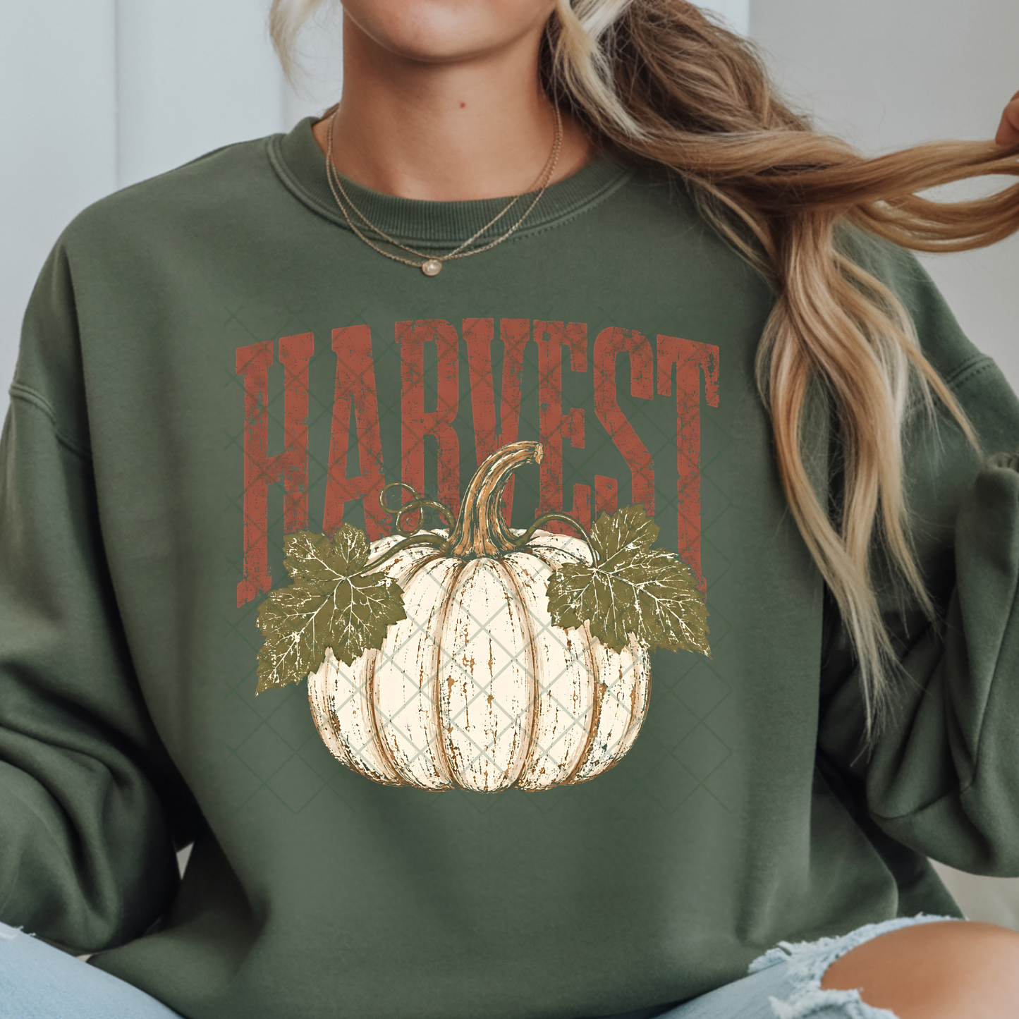 Distressed Harvest White Pumpkin - Premium Graphic T-Shirt for Casual Wear