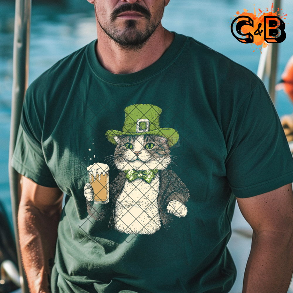 Shamrock Cat Bow Tie PNG