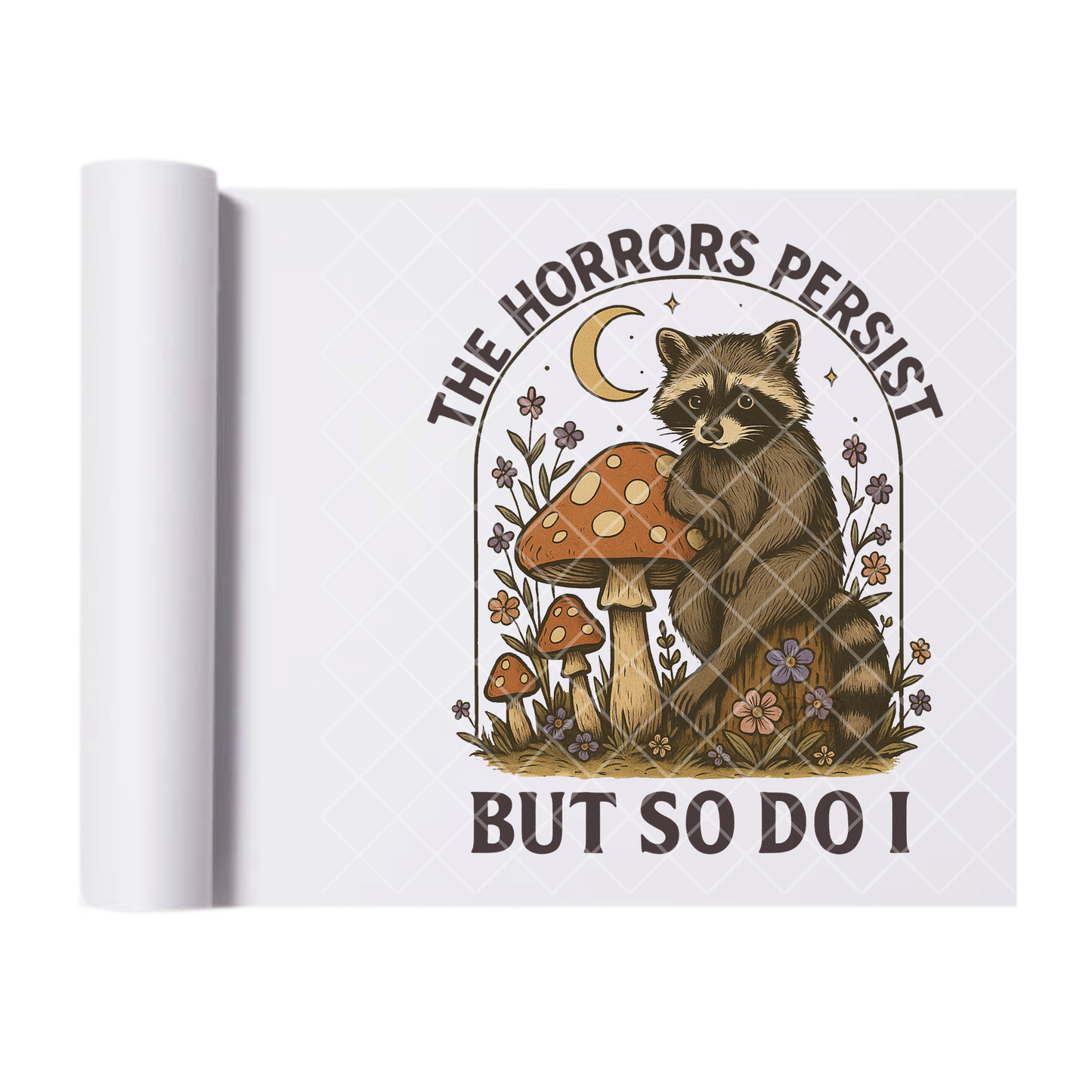 The Horrors Persist - Ready To Press Print Transfer for Apparel, Cotton, Polyester & Blends - High-Quality Print- Commercial Grade