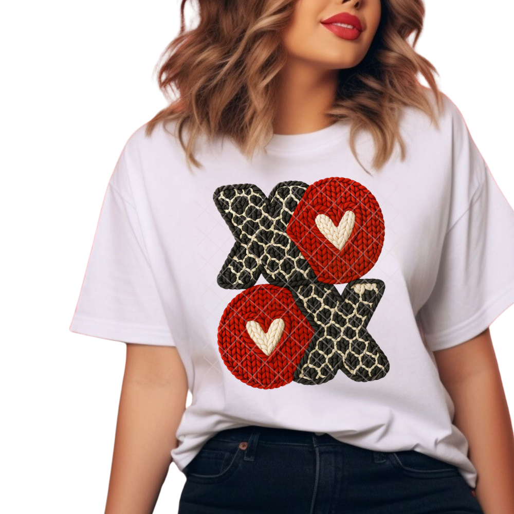 Stylish XOXO Faux Crochet - T-Shirt, Premium Graphic, Trendy T-Shirt for Casual Wear