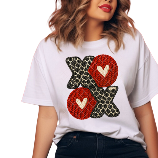 Stylish XOXO Faux Crochet - T-Shirt, Premium Graphic, Trendy T-Shirt for Casual Wear