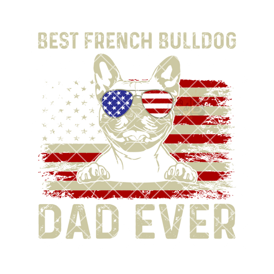 Bulldog dad American flag PNG