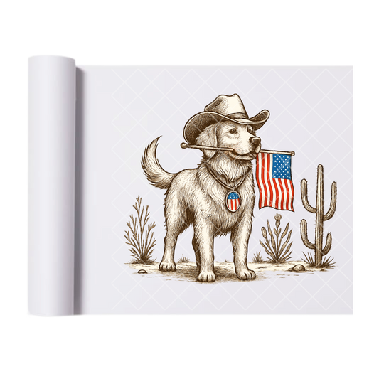 Patriot Lab Cowboy Hat Cactus - Direct Print Film Transfer for Trendy T-Shirts, Cotton, Polyester & Blends - High-Quality Print
