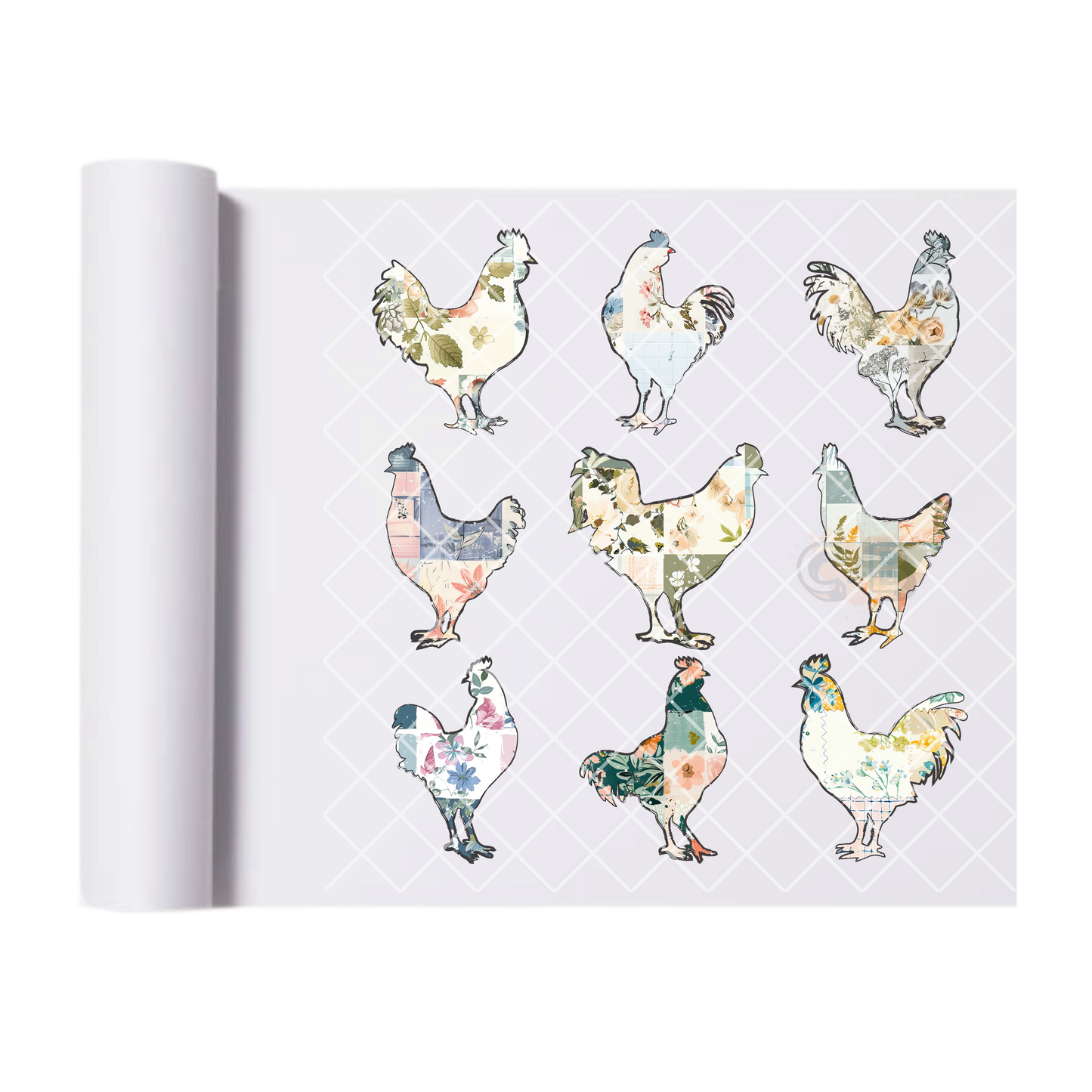 Chicken quilt silhouette DTF transfer-high quality transfer for printing