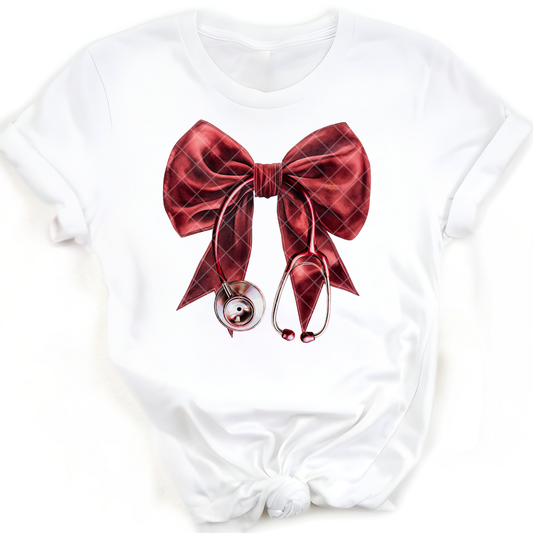 Red Velvet Nurse Bow - Premium Graphic T-Shirt for Casual Wear