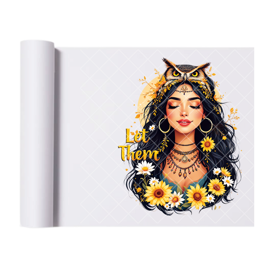 Let Them Owl Queen - Ready To Press Print Transfer for Apparel, Cotton, Polyester & Blends - High-Quality Print- Commercial Grade