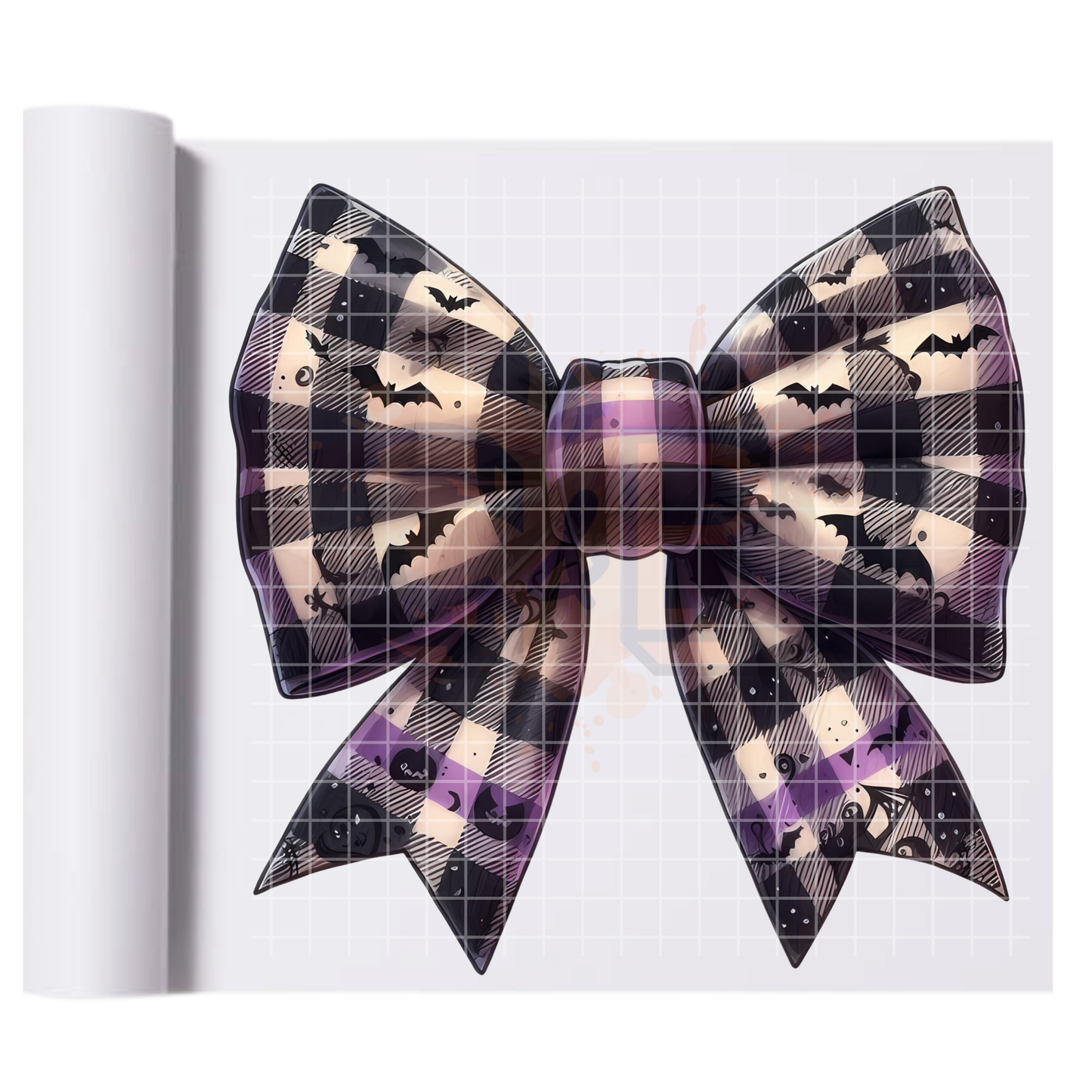 Black And Purple Halloween Bow DTF Transfer