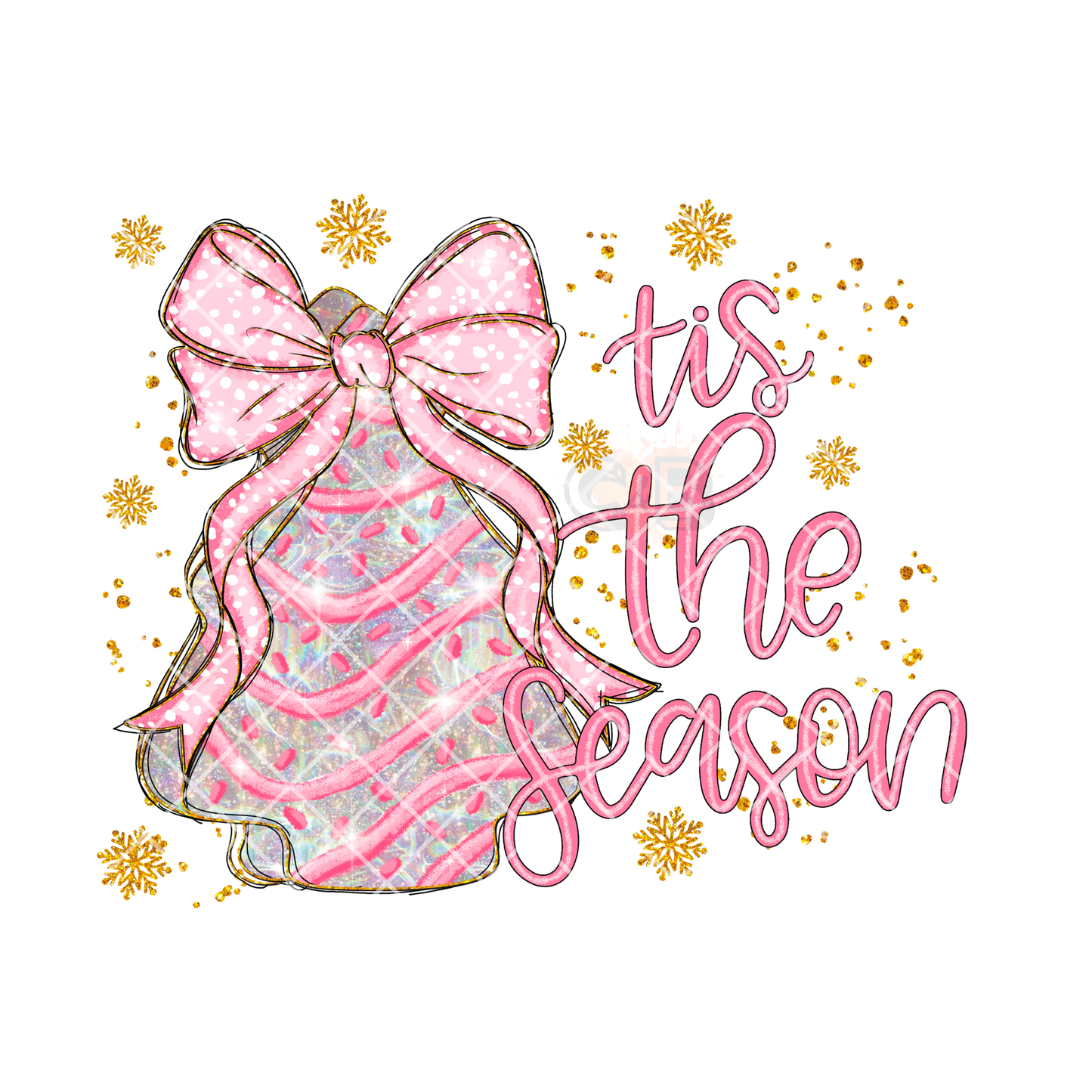 Tis The Season Cake Pink PNG