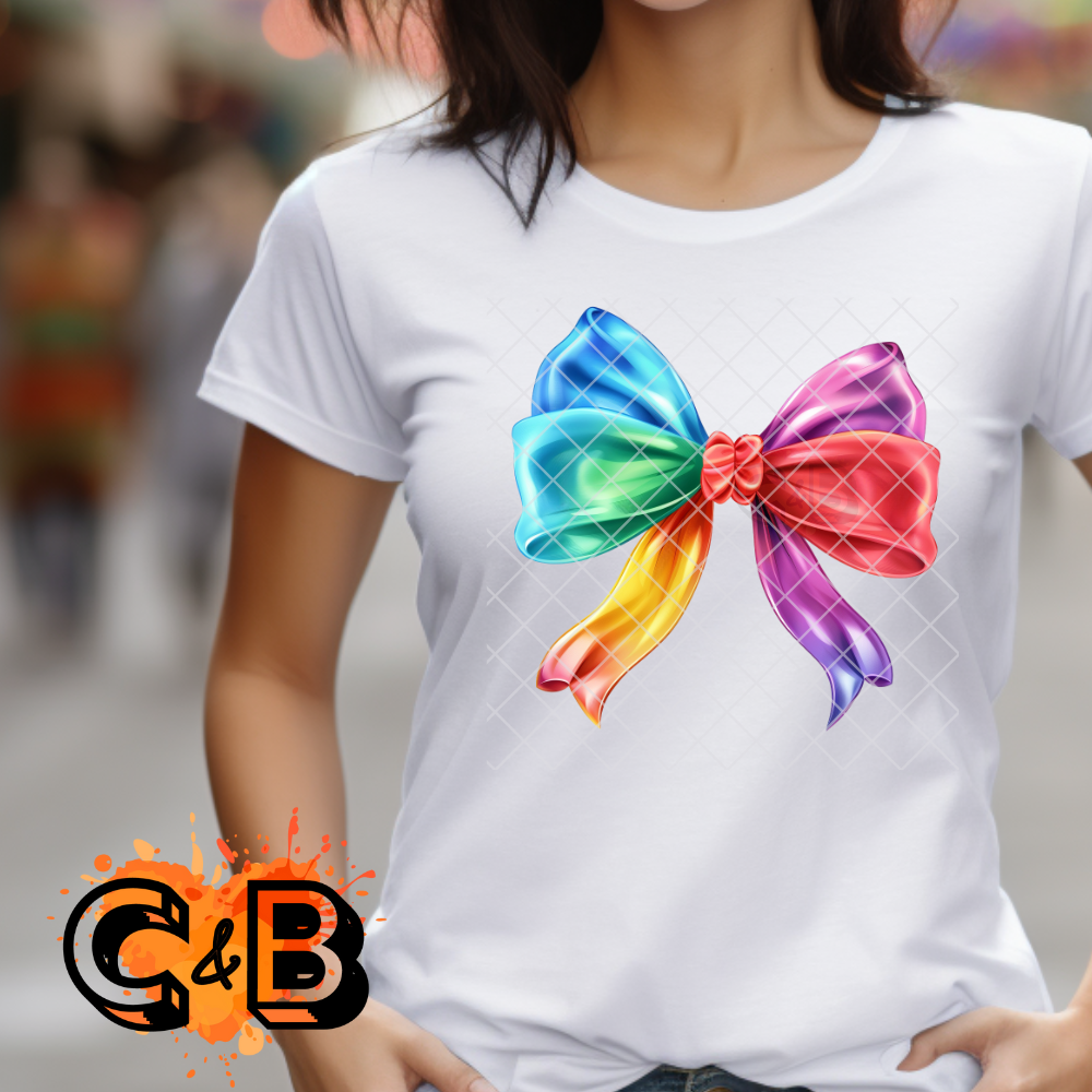 Multi color gummy bow PNG