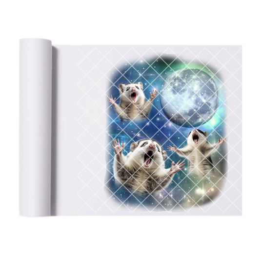 Opossum moon glam DTF film t shirt transfer