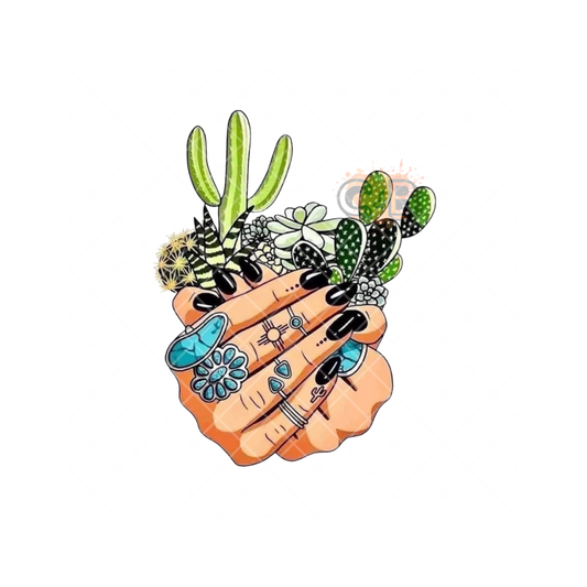 Cradling Cactus PNG