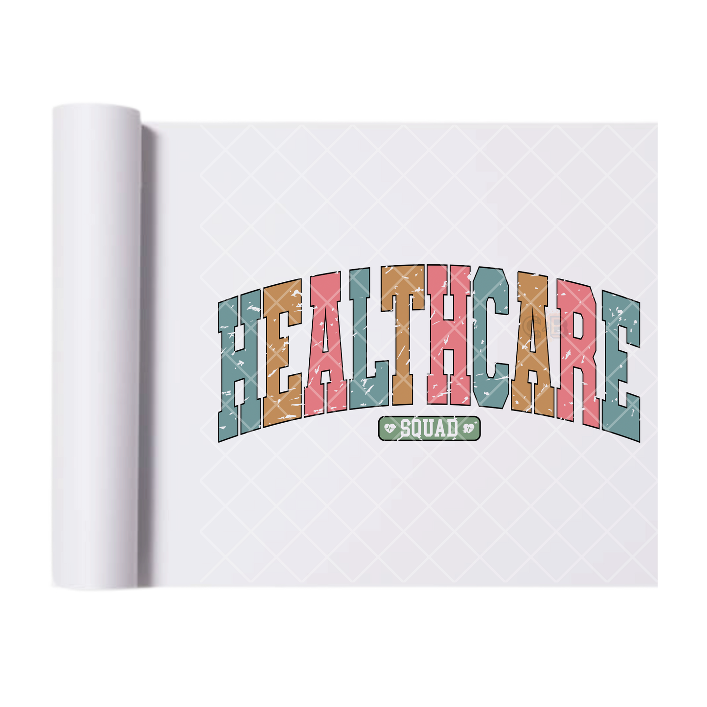 Healthcare Distressed - Direct Print Film Transfer for T-Shirts, Cotton, Polyester & Blends - High-Quality Print