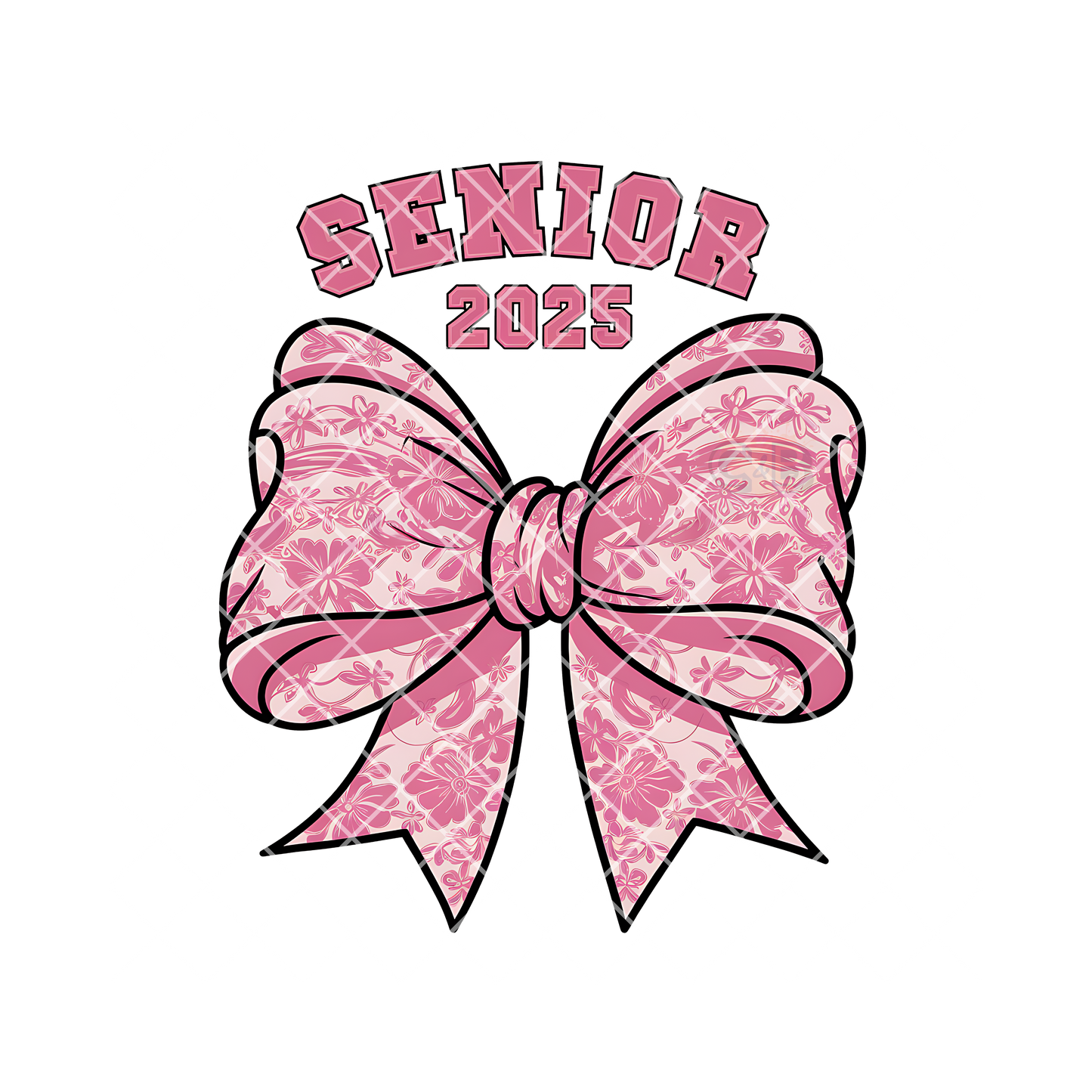 Senior 2025 Pink Bow PNG