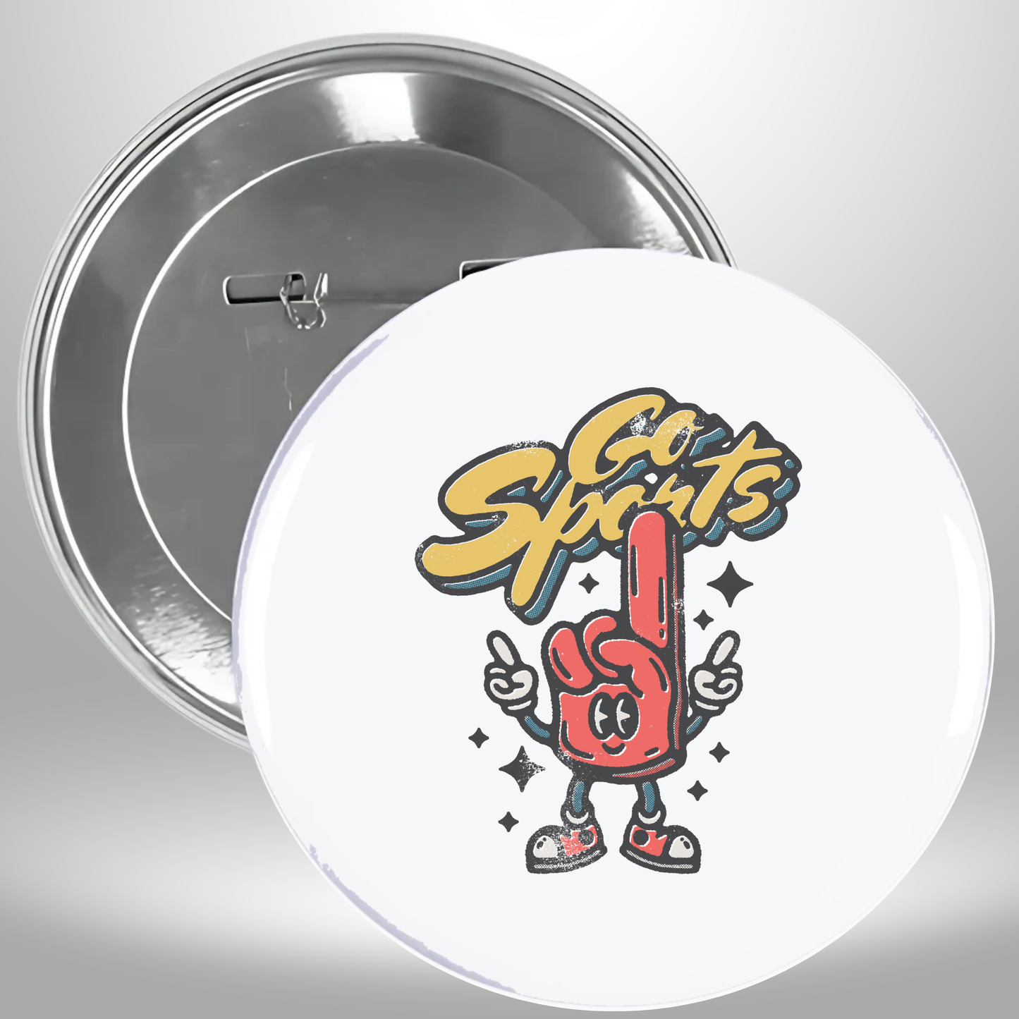 Go Sports Foam Finger Pinback Button