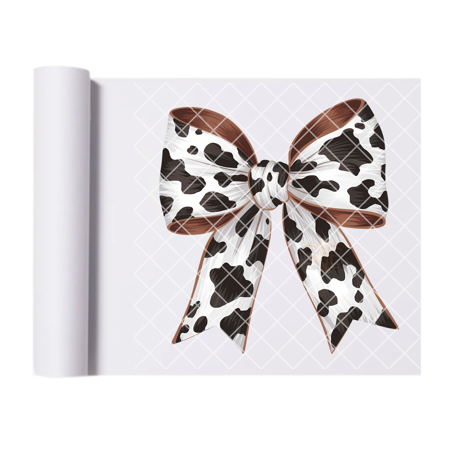 Cow print bow DTF film t shirt transfer