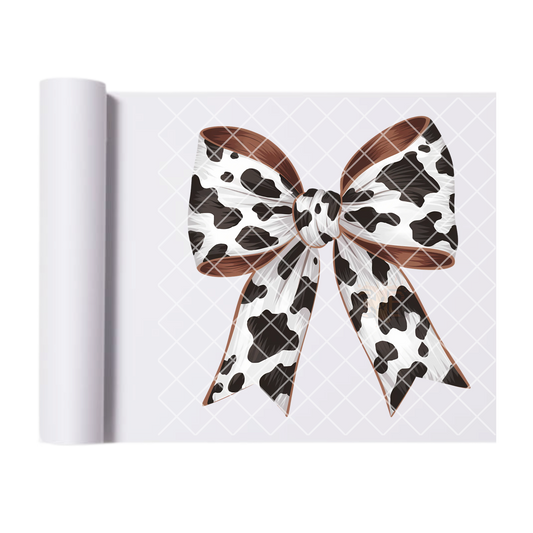 Cow print bow DTF film t shirt transfer