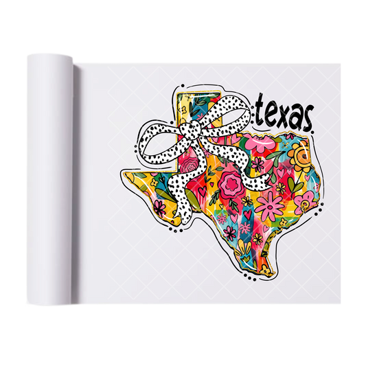 Texas Polka Dot Ribbon - Direct Print Film Transfer for Trendy T-Shirts, Cotton, Polyester & Blends - High-Quality Print