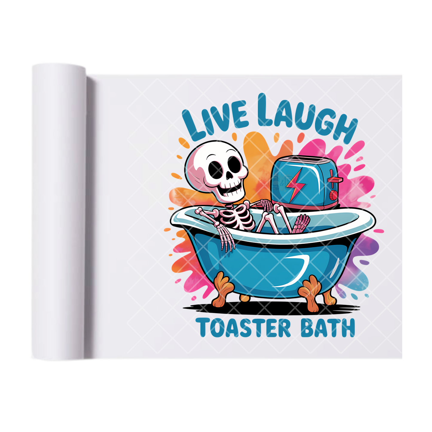 Live Laugh Bath - Ready To Press Print Transfer for Apparel, Cotton, Polyester & Blends - High-Quality Print- Commercial Grade