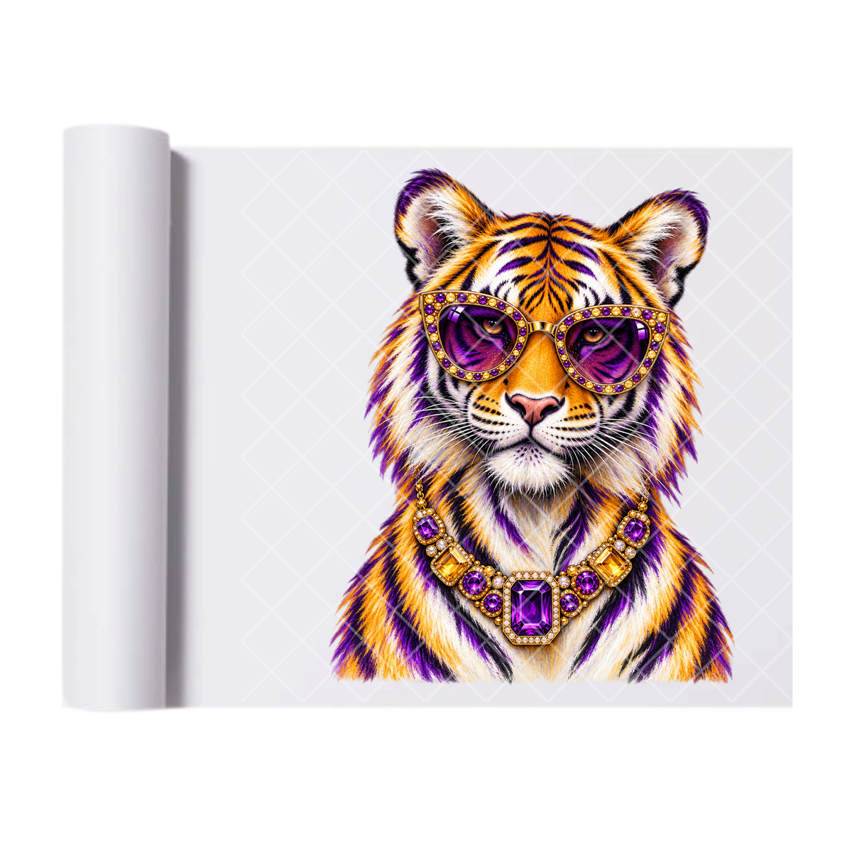 Fancy Bling Tiger - Direct Transfer Print, Ready To Press For T-Shirts, Cotton, Polyester & Blends - Tshirt Business Quality